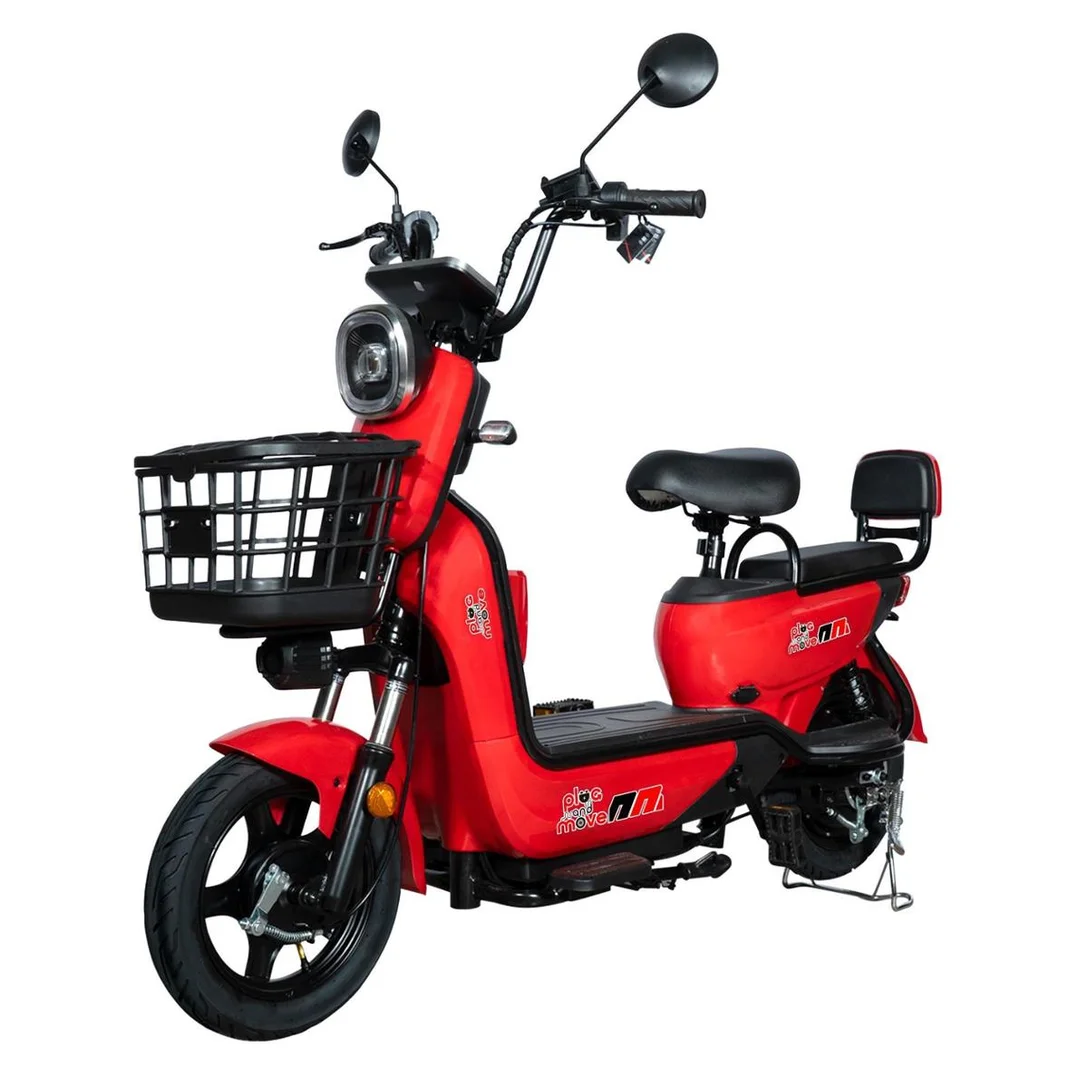 Bicicleta Elétrica Classic PAM Vermelha — vista lateral